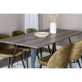 Marina, Velvet Rektangulär matgrupp Svart,Grön, Svart,Grå, 180 x 90