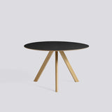 CPH 20 Ø120 × H73 cm Matbord Black – linoleum, massiv ek med vattenbaserad lack
