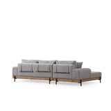 Addis Abeba Oak (170-280 x 98 x 78 cm) Hörnsoffa Grå, Vänster