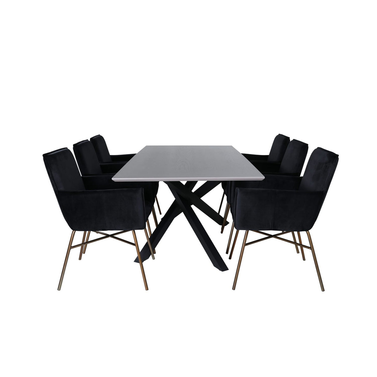 Piazza, Petra Rektangulär matgrupp Mörkgrå