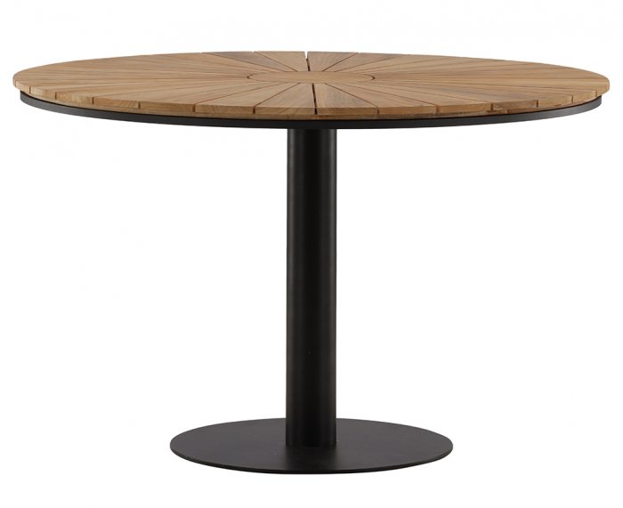 Croft Matbord Rund 120 cm Svart/Teak