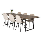 Padang,Polar Rektangulär matgrupp Beige,svart, Svart,Natur, 250 x 100