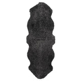 Curly Dubbel Fårskinn Fäll Dark Grey