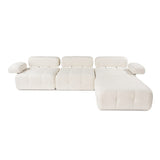Tallinn 3-sits med puff (300-200 x 100 x 80 cm) Hörnsoffa Creme