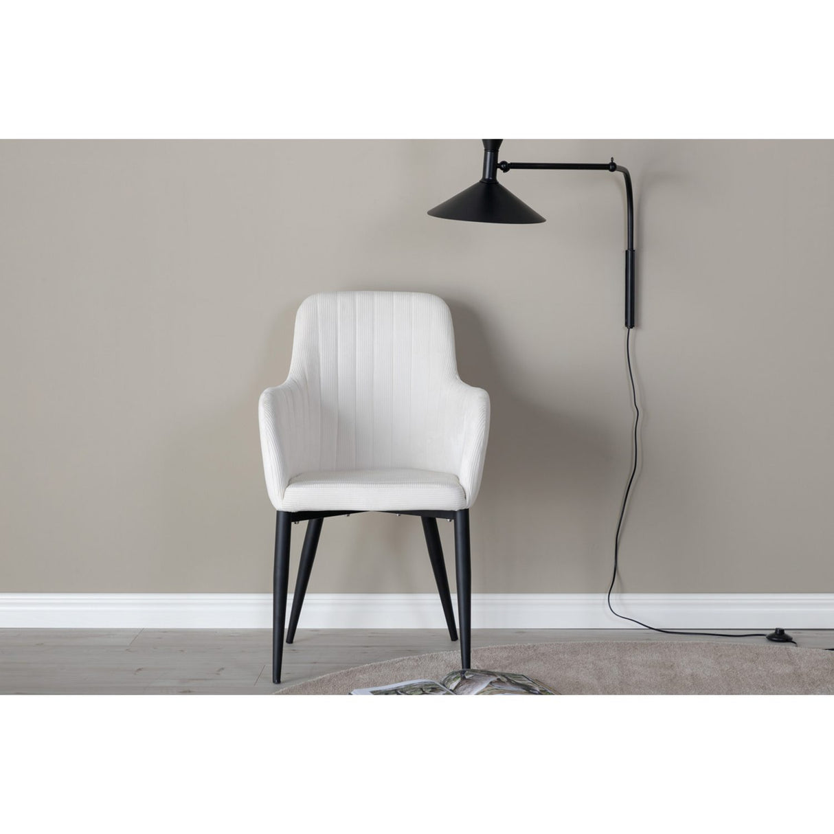 Comfort Matstol Vit, Polyester manchester
