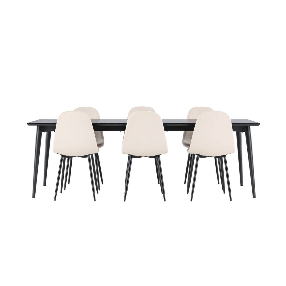 Ellis, Polar Rektangulär matgrupp Beige,Svart, Svart, 230 x 85