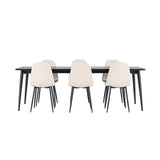 Ellis, Polar Rektangulär matgrupp Beige,Svart, Svart, 230 x 85
