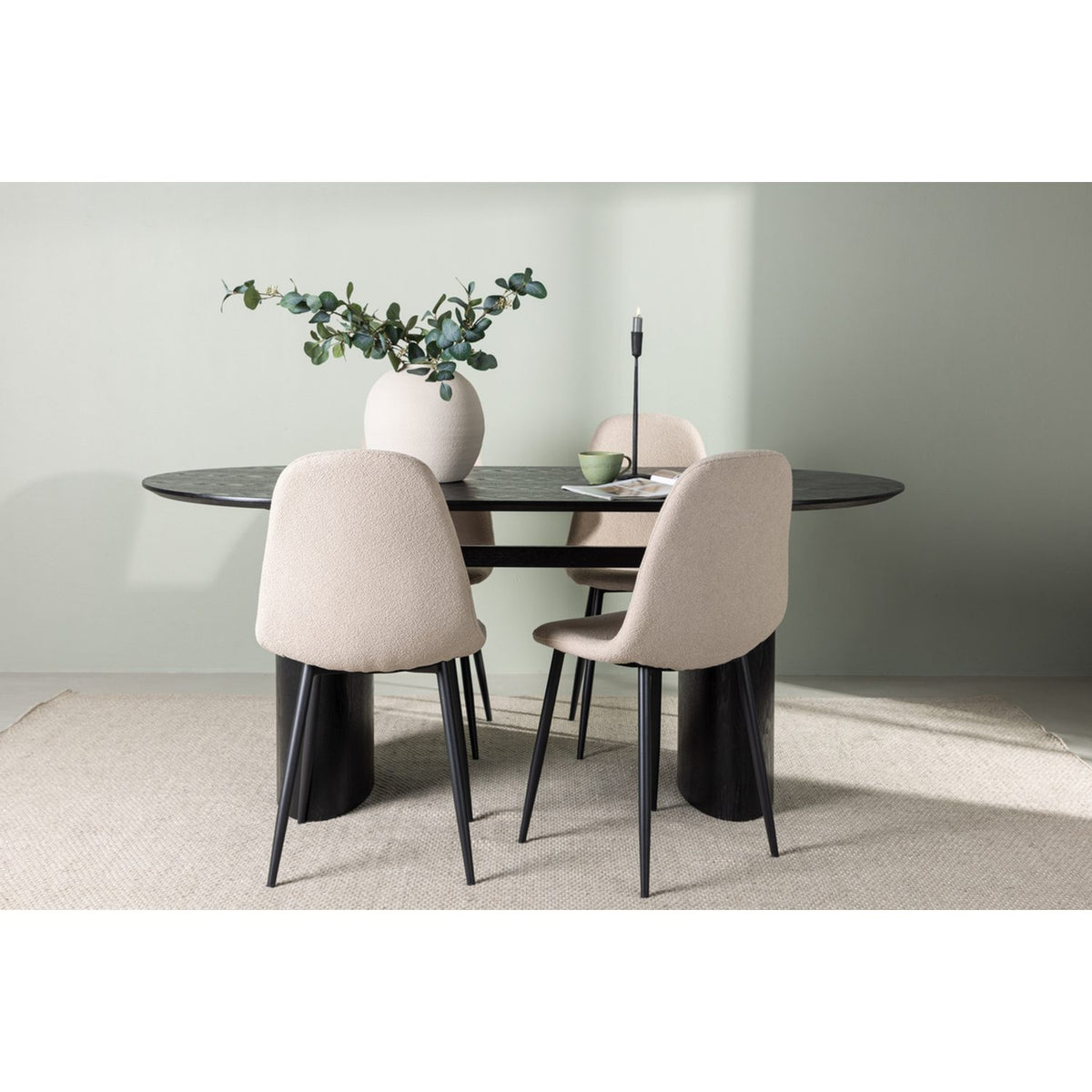 Isolde, Polar Oval matgrupp Beige,Svart, Svart, 180 x 90
