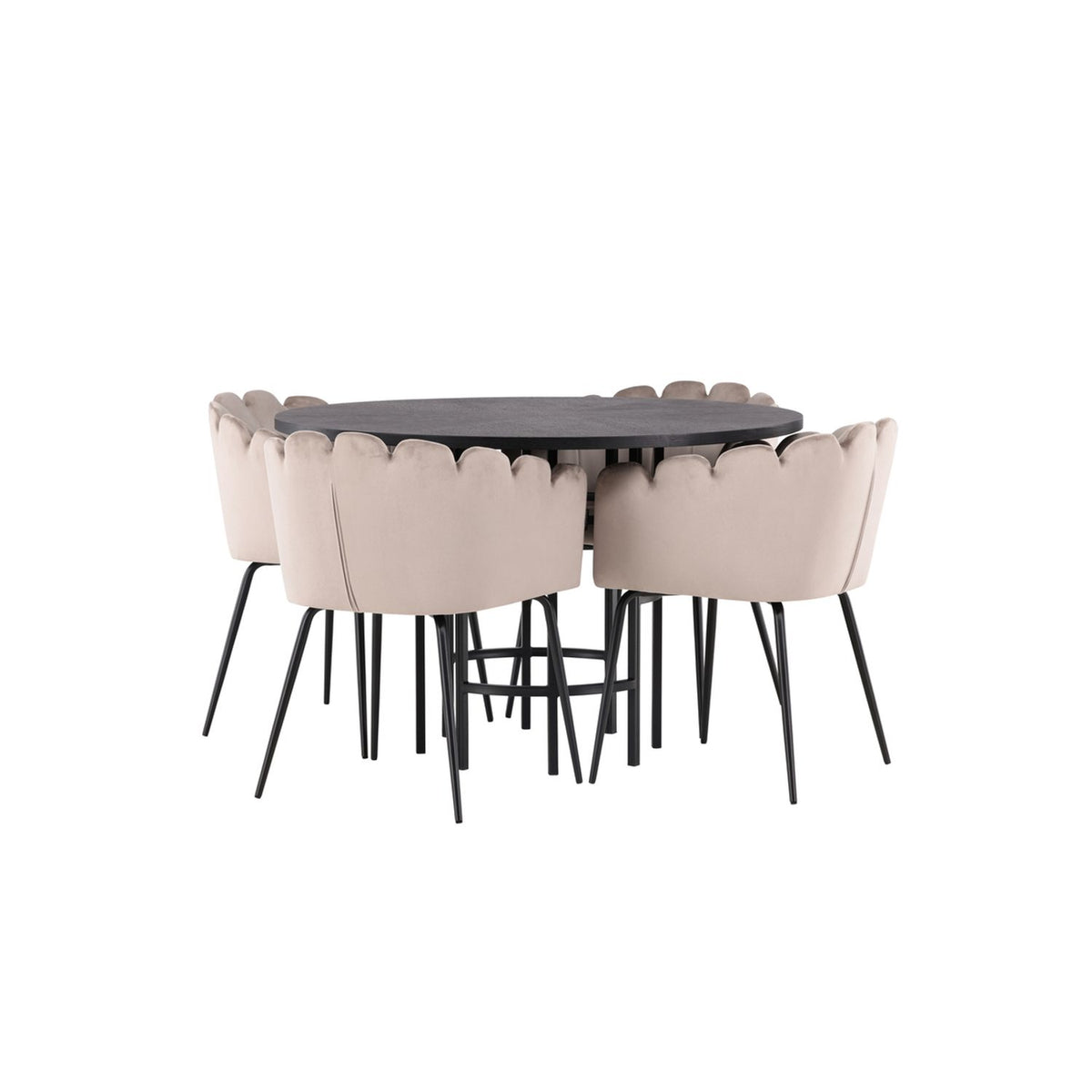 Copenhagen, Limhamn Rund matgrupp Beige,Svart, Svart, ⌀115