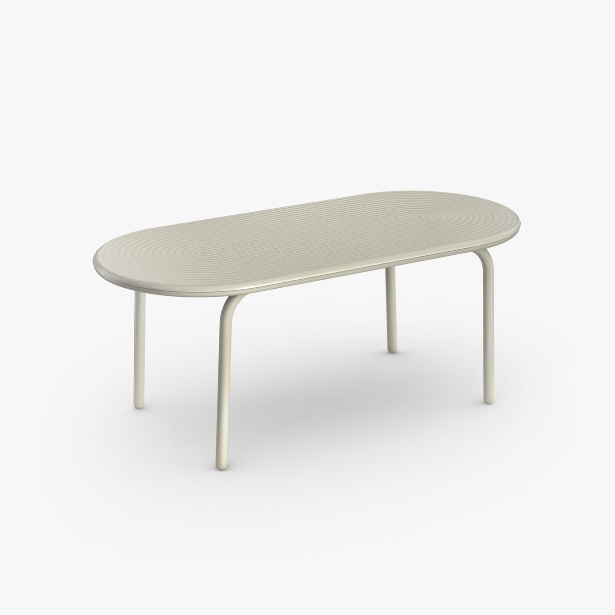 Groove Ovalt rektangulärt bord Putty