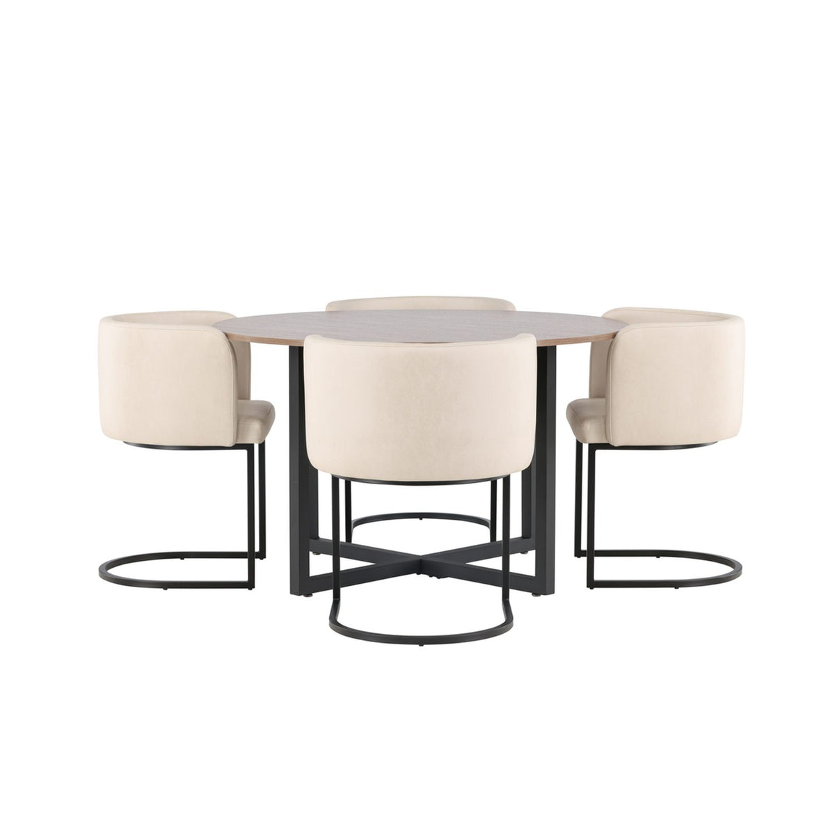 Durango, Simrishamn Rund matgrupp Beige,Svart, Svart, valnöt, ⌀120