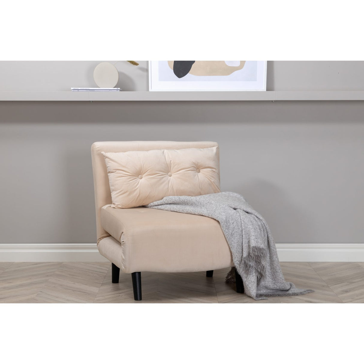 Vicky Fällsäng Beige, Polyestersammet