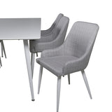 Polar, Plaza Rektangulär matgrupp Grå,Vit, Vit, 180 x 90