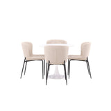 Hamden, Modesto Rund matgrupp Beige, svart, Vit, ⌀80