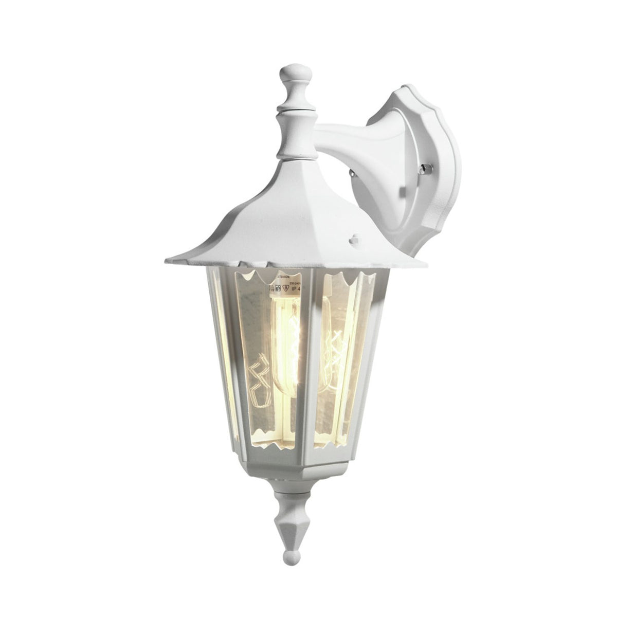 Firenze E27 Liten Vägglampa Ute Ned, Vit