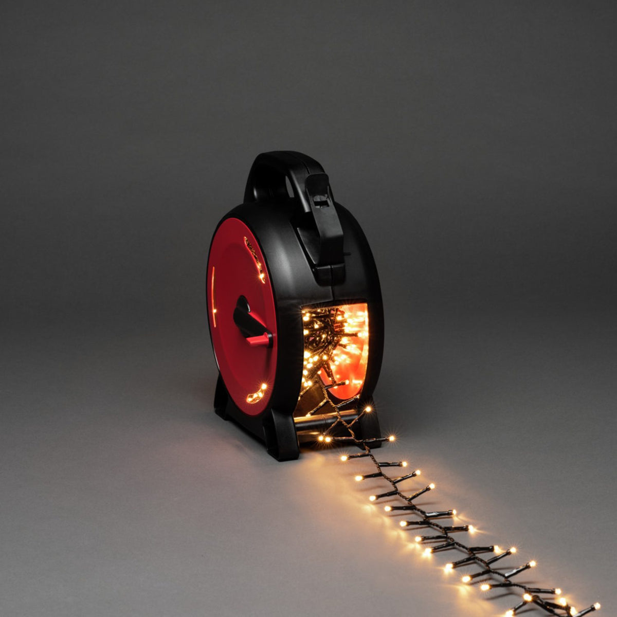 med Sladdvinda Cluster LED Svart Kabel Ljusslinga Ute 8.78m, Amber