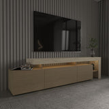 Accra (192 x 53 x 37 cm) TV-bänk Travertin, varm ek