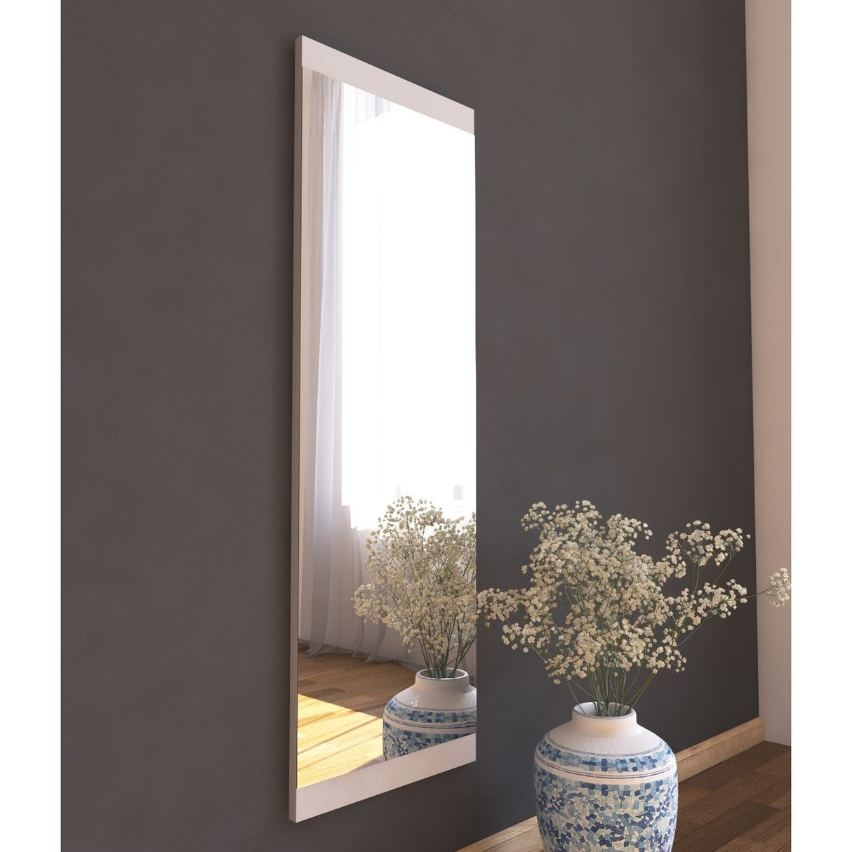 Marrakech (40 x 120 x 2,2 cm) Vit Spegel