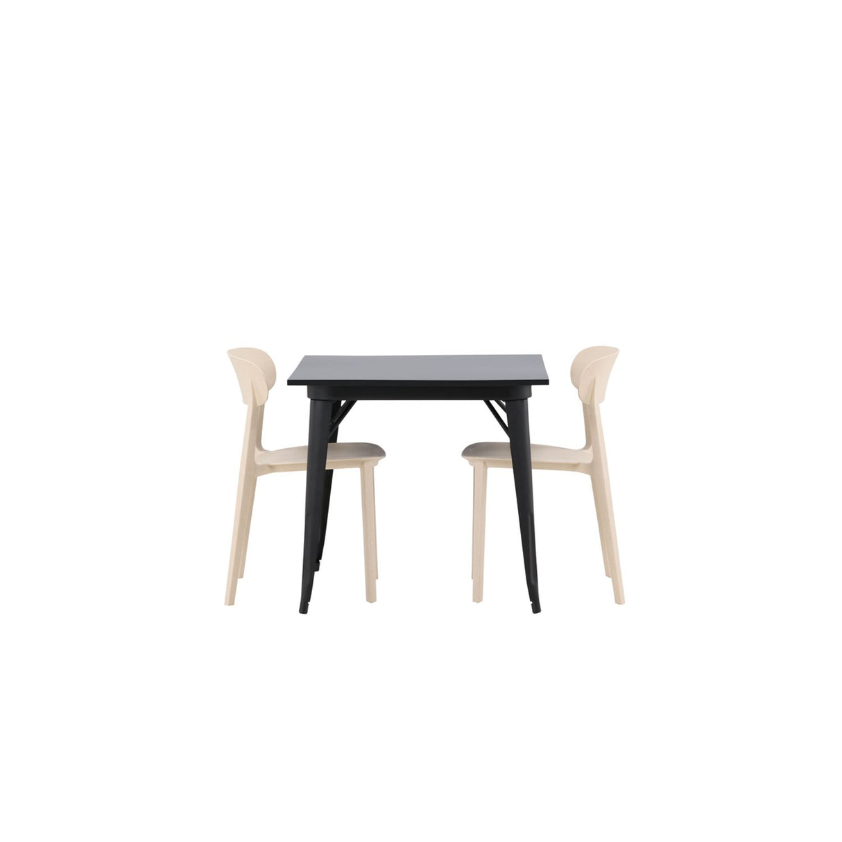 Tempe, Åstol Rektangulär matgrupp Beige, Svart, 80 x 80
