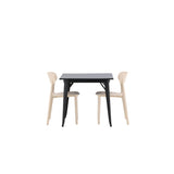Tempe, Åstol Rektangulär matgrupp Beige, Svart, 80 x 80