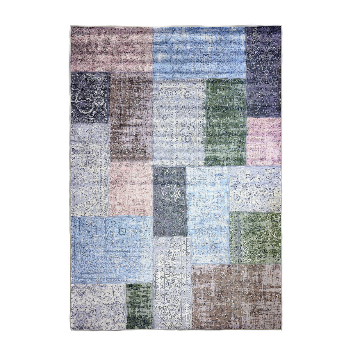 Siv patchworkmatta 160x230 cm Pastell