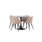 Glade, Velvet Rund matgrupp Beige, Svart, Svart, ⌀100