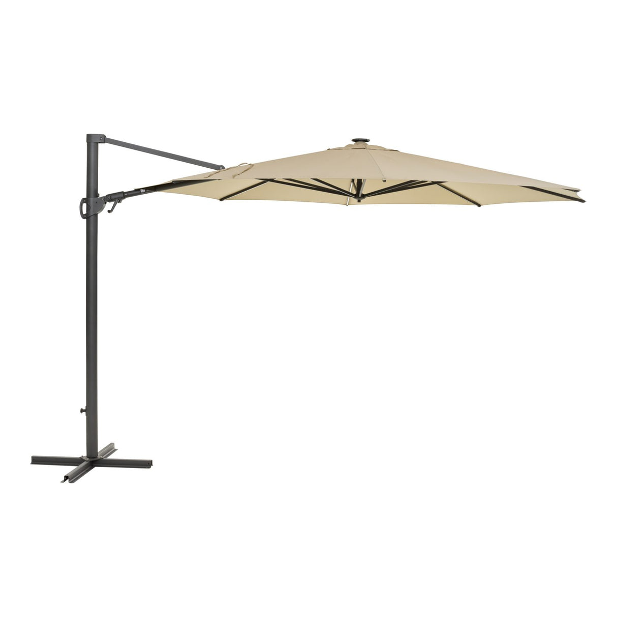 Cilento Frihängande Parasoll Ø350 cm Light Grey/Khaki