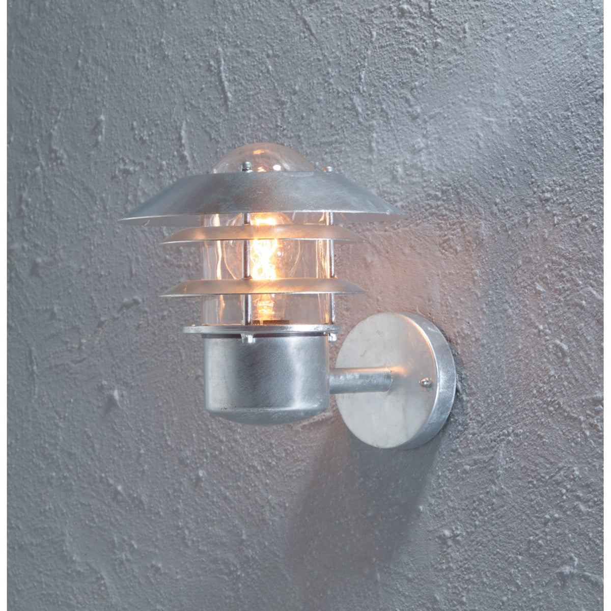 Modena E27 24 cm Vägglampa Ute Galvaniserad, Upp