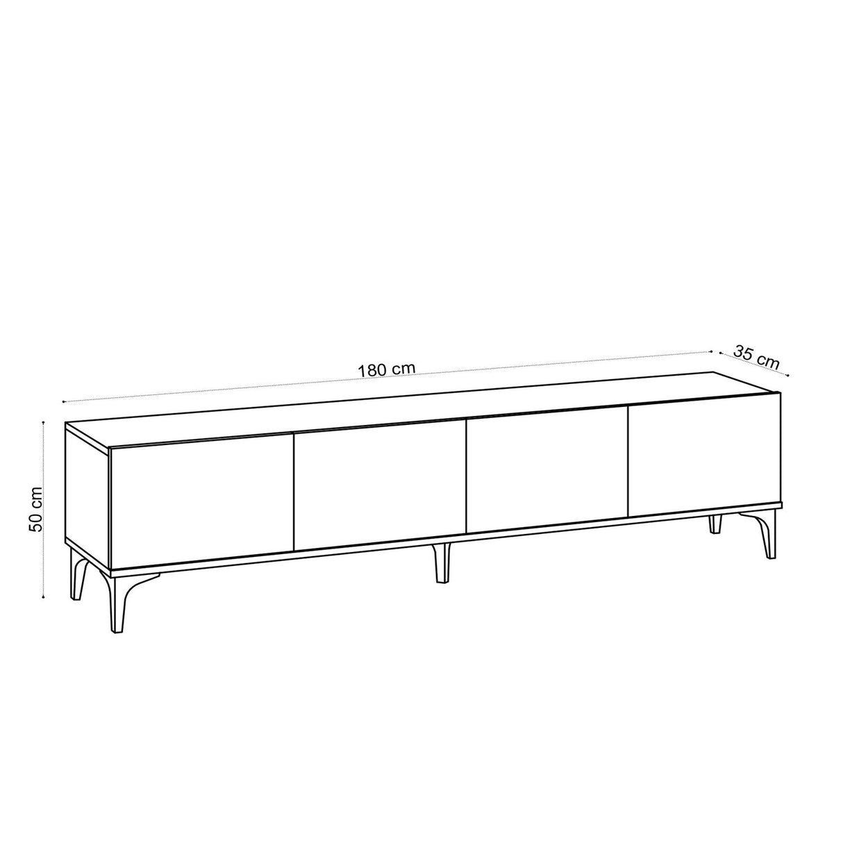 Nora (180 x 50 x 35 cm) Safirek TV-bänk