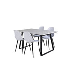 Estelle, Polar Rektangulär matgrupp Svart, vit, Svart, vit, 140 x 90