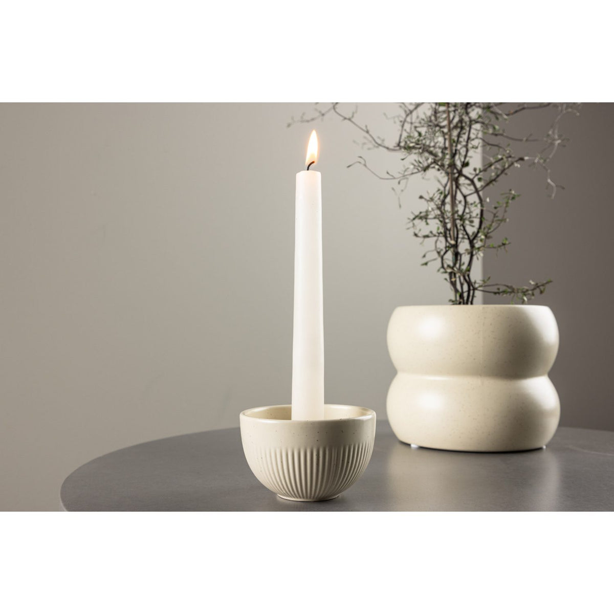 Posh Ljusstake Beige/Svart, ⌀9