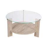 Pazzi Soffbord Travertin / Transparent