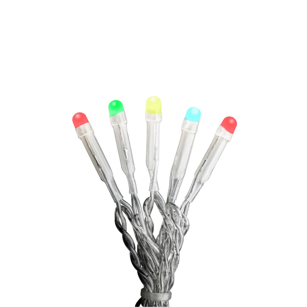 LED Frostad Topp Ljusslinga Inomhus 10 Lampor (0.63m), Färgad/Transparent Kabel