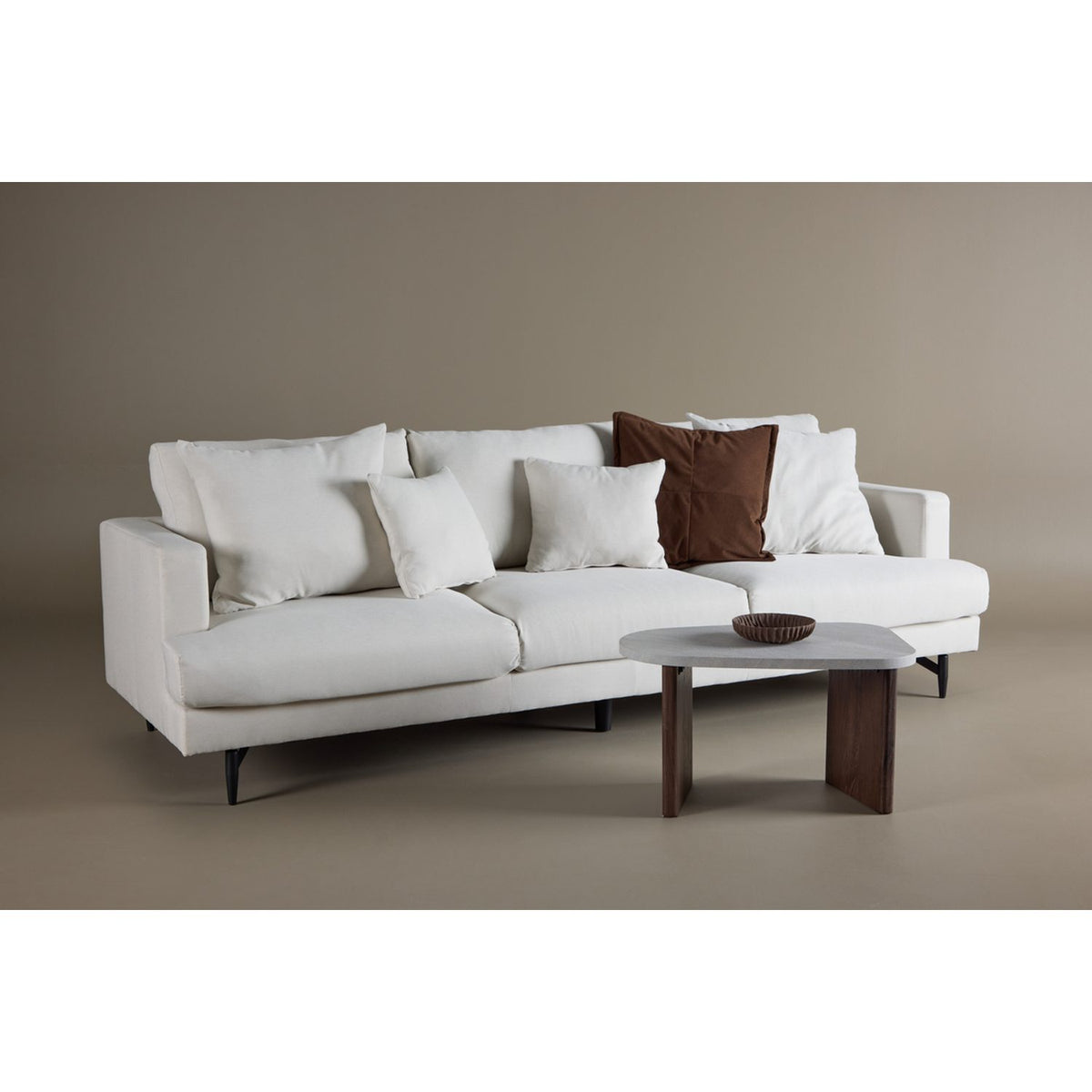 Sofia 3-sitssoffa Beige, Polyesterlinne