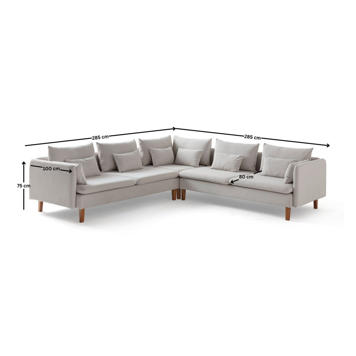 Flexy L (194 x 95 x 154 cm) Hörnsoffa Kräm