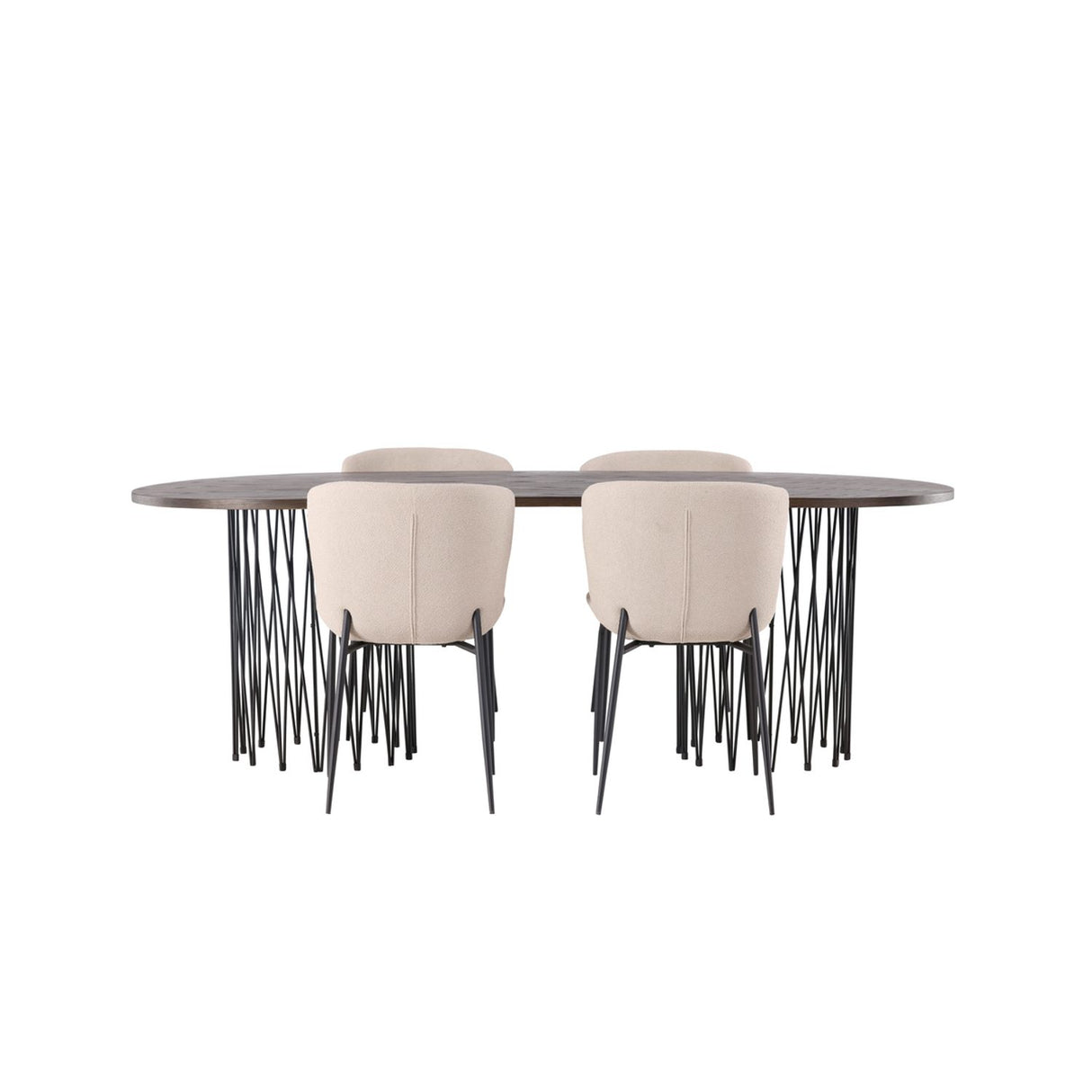 Stone, Modesto Oval matgrupp Beige,Svart, Svart, mocka, 220 x 100