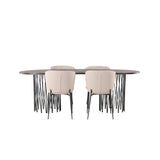 Stone, Modesto Oval matgrupp Beige,Svart, Svart, mocka, 220 x 100