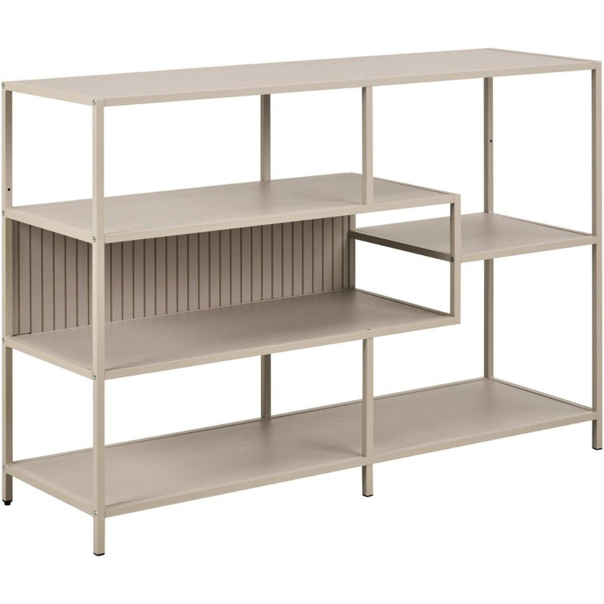 Seaford Bokhylla med vändbar bakpanel 78x114x35 cm Varm Grå