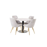 Razzia, Velvet Deluxe Rund matgrupp Guld, Svart,Grå, ⌀106