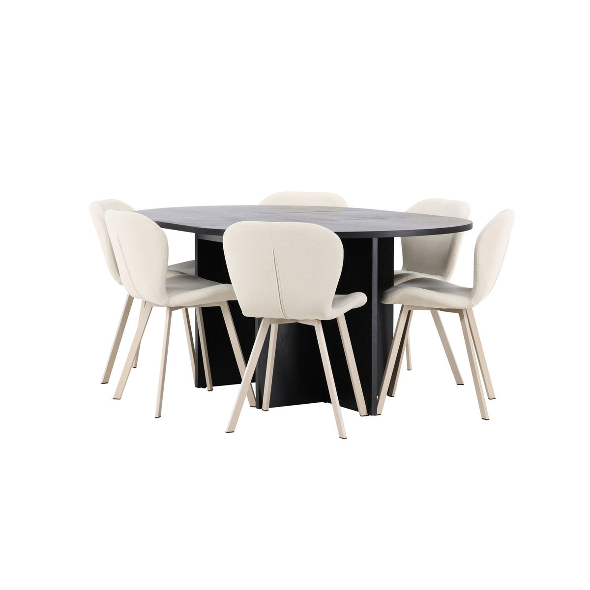 Strada, Lilja Oval matgrupp Beige, Svart, ⌀120