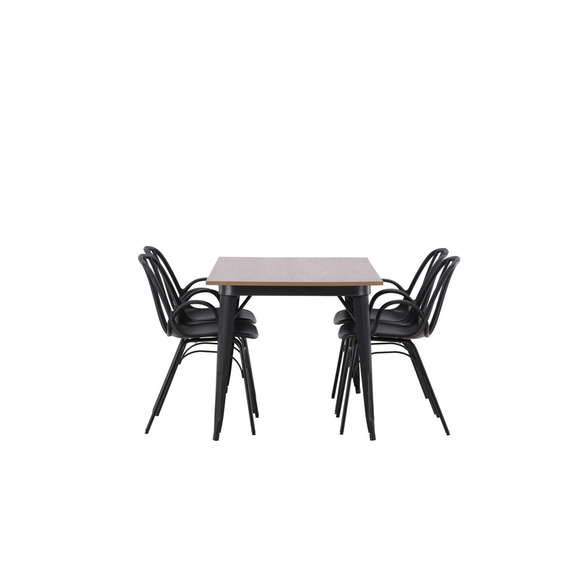 Tempe, Dyrön Rektangulär matgrupp Svart, Valnöt, 140 x 80