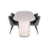 Bianca, Velvet Oval matgrupp Svart,Grå, Svart,Natur, 200 x 90