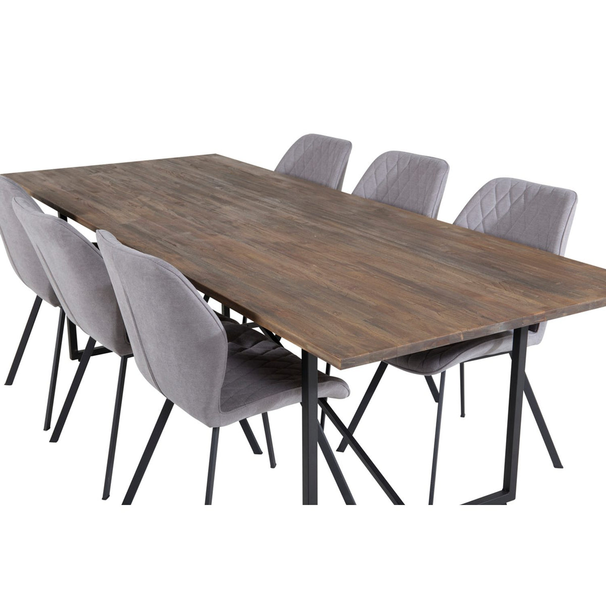 Padang, Gemma Rektangulär matgrupp Svart,Grå, Svart,Natur, 250 x 100