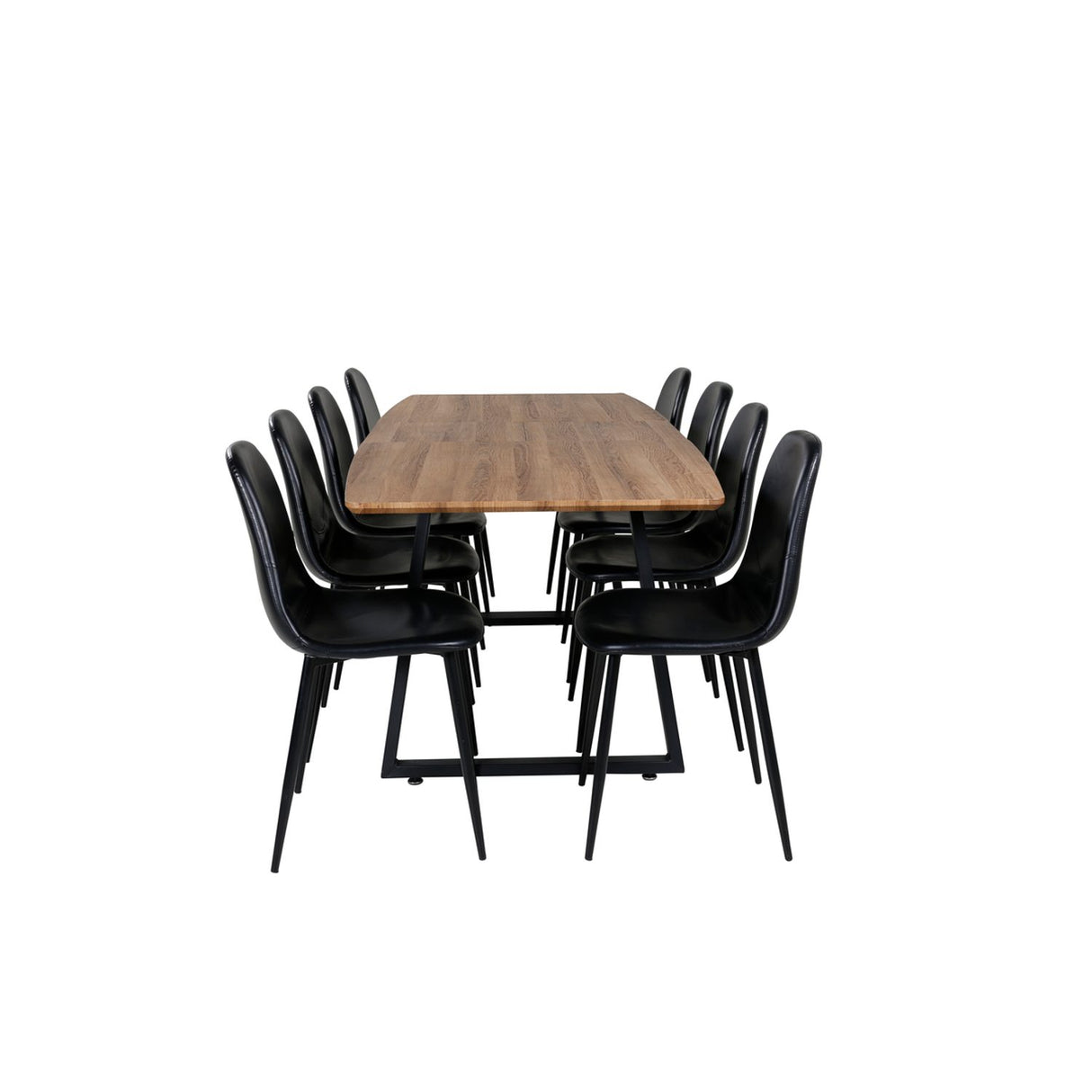 Inca, Polar Rektangulär matgrupp Svart, Svart, Natur, 160 x 85