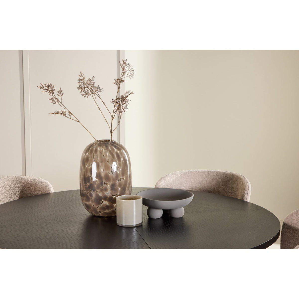 Strada, Astoria Oval matgrupp Beige, Svart, ⌀120