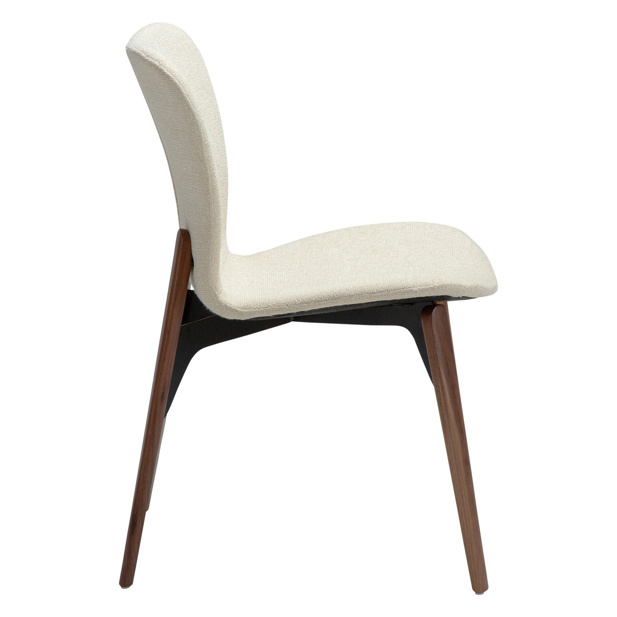 Paragon Stol Frosted Almond Bouclé, Walnut