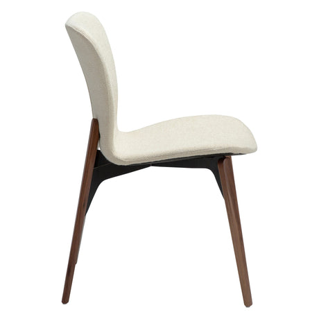 Paragon Stol Frosted Almond Bouclé, Walnut