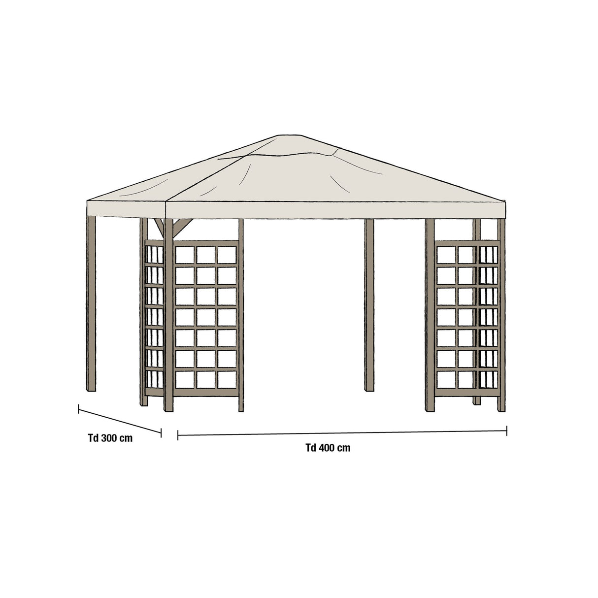 Paviljongtak till Hov Beige, 400 cm