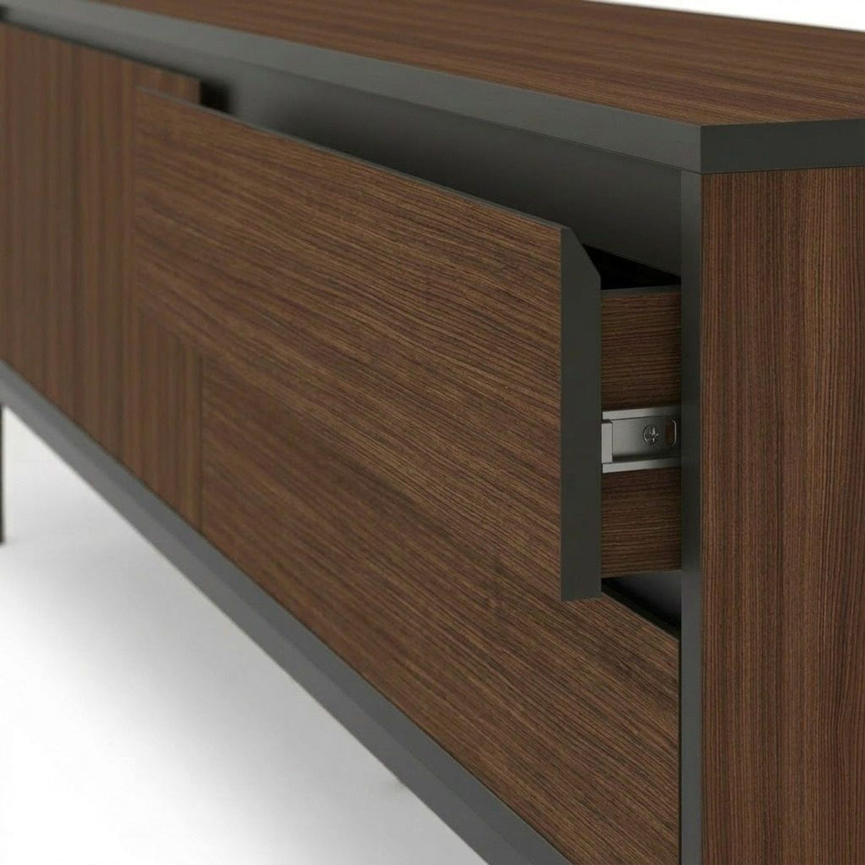 Lorenza (180 x 55 x 40 cm) TV-bänk Milano valnötträ svart svart