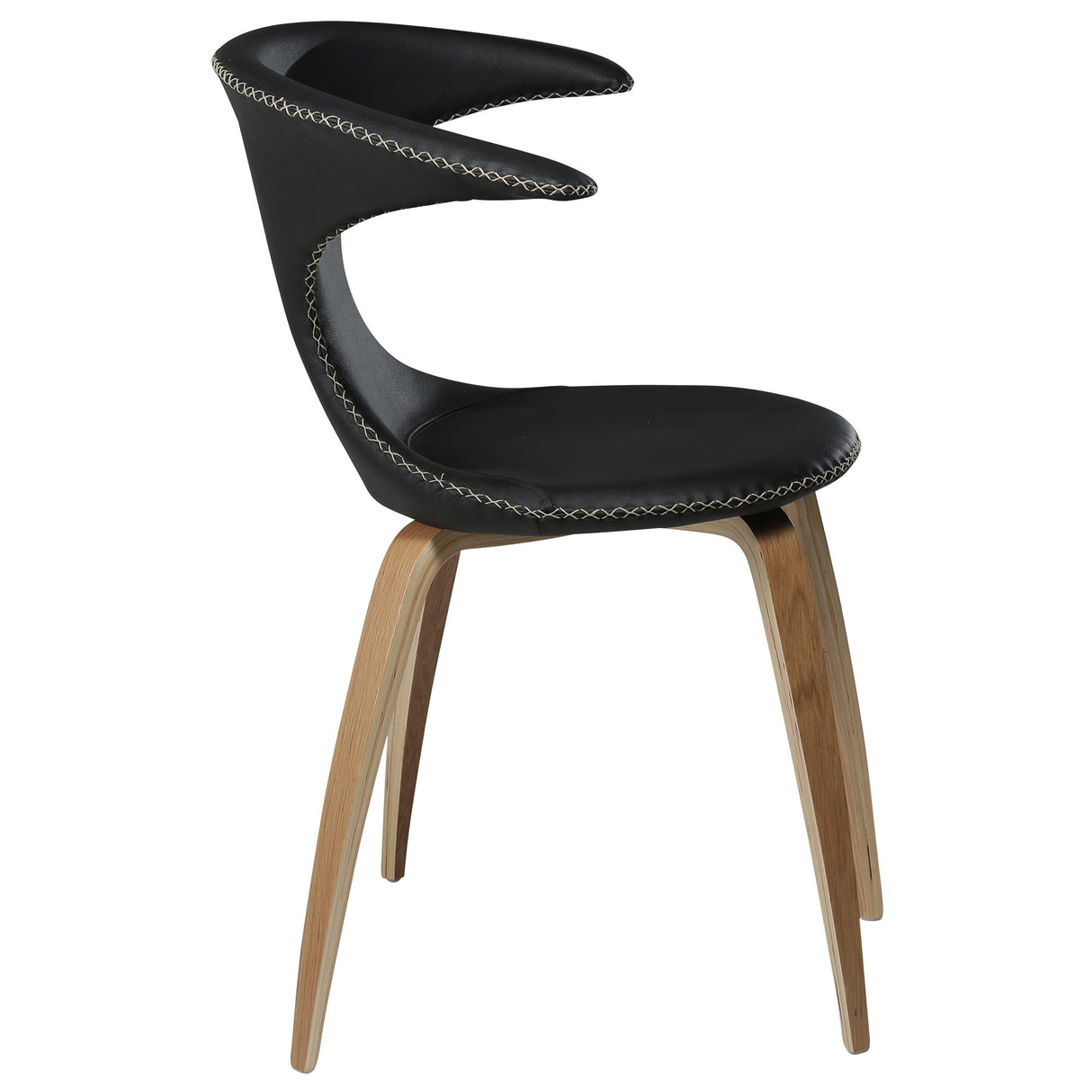 Flair Stol Black Leather, Oak